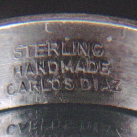 TAXCO Sterling Silver Green Turquoise Mother of Pearl HANDMADE Inlay Ring 12 - Picture 6 of 9